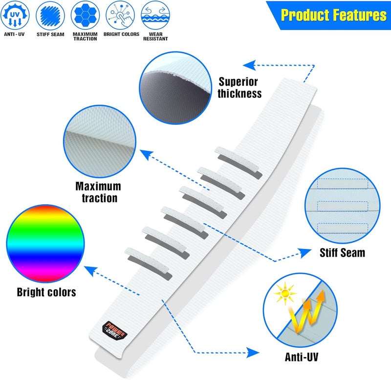 MCHMFG Universal Ribbed Dirt Bike Seat Cover - Gripper Soft Seat Cover for Most Dirt Pit Bike Motorcycle (All White) - Image 2